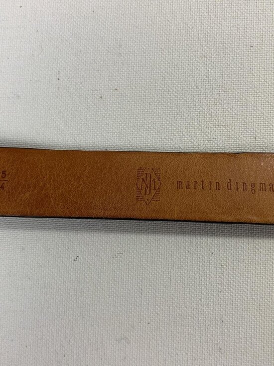 Martin Dingman Brown Leather Belt with Silver Buckle - Size 34/85 main image 4